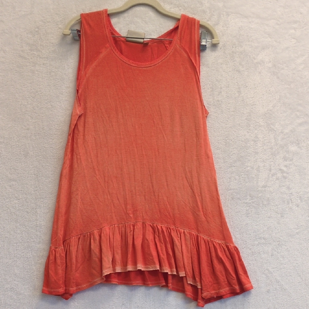 Dantelle Women's Salmon Ruffle Western Tank Top‎ Size M
